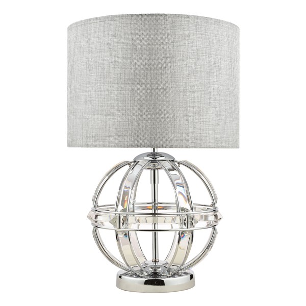 (image for) Laura Ashley Aidan Glass & Polished Chrome Globe Table Lamp with Shade